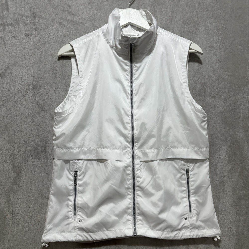 Polo Golf Ralph Lauren Vest Women's M White Full Zip Sleeveless Zippered Pockets